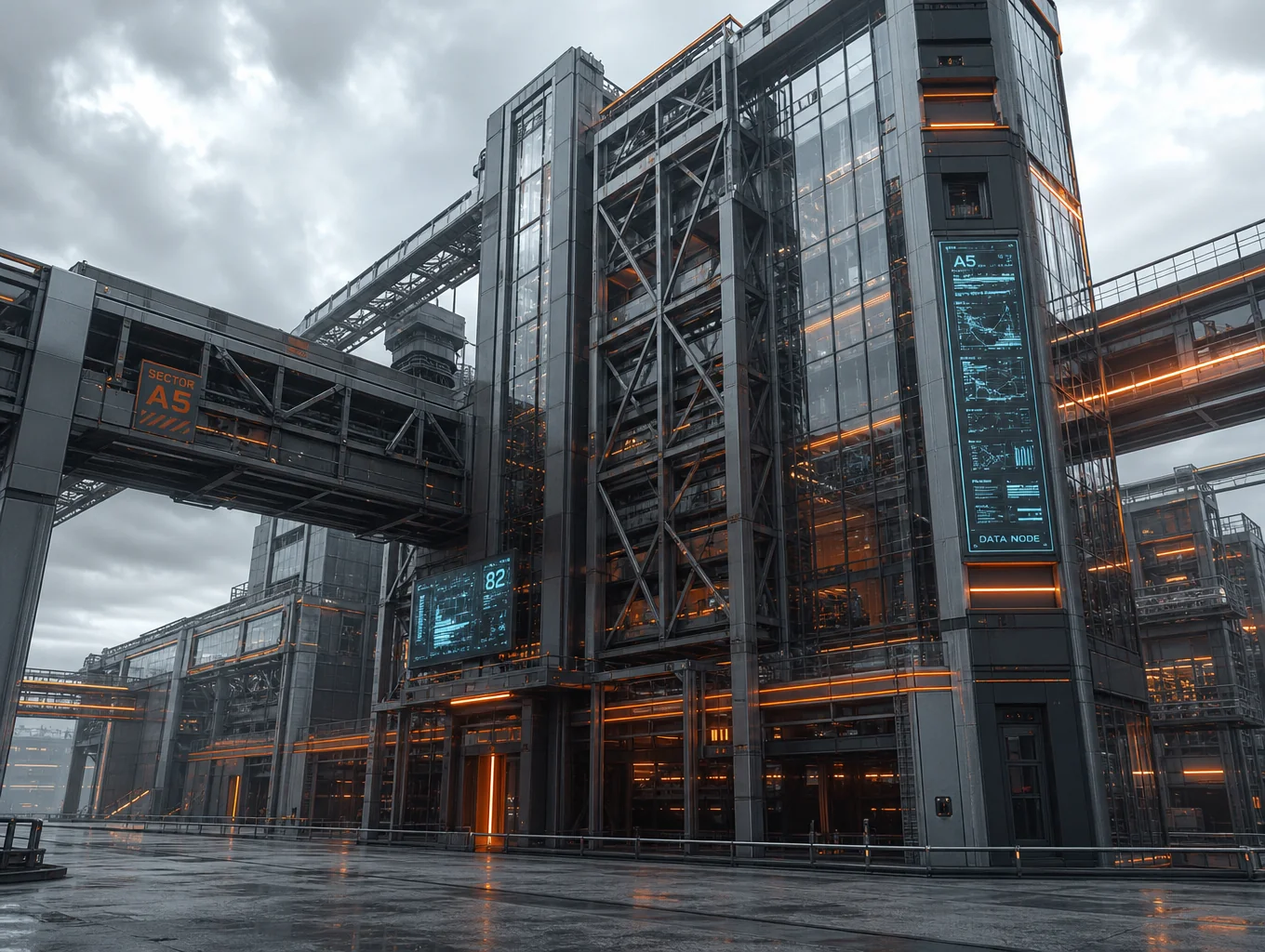 High-tech advanced industrial processing and manufacturing complex